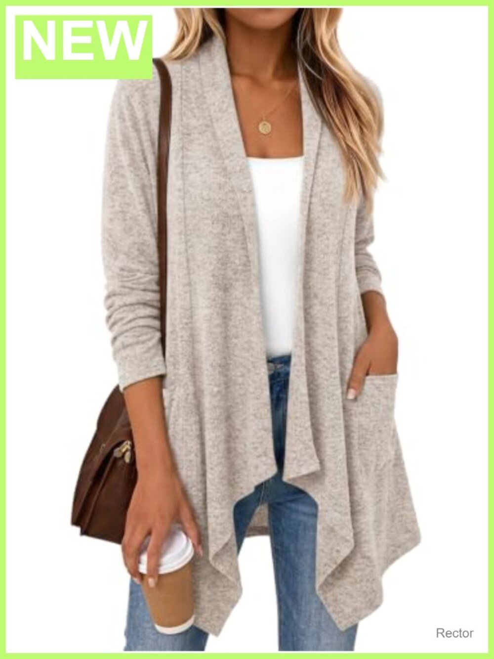 LILLUSORY Lightweight Draped Open Front Cardigan Sweater